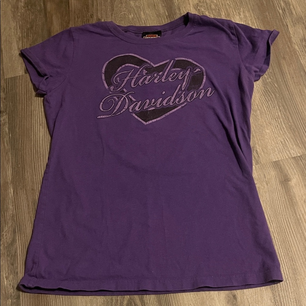 Harley-Davidson Violet Tee with Heart Motif